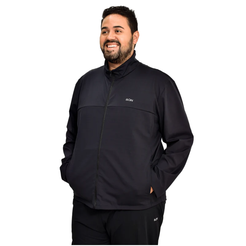 Men's B.ON Plus Size Bomber Jacket Black - 24271075