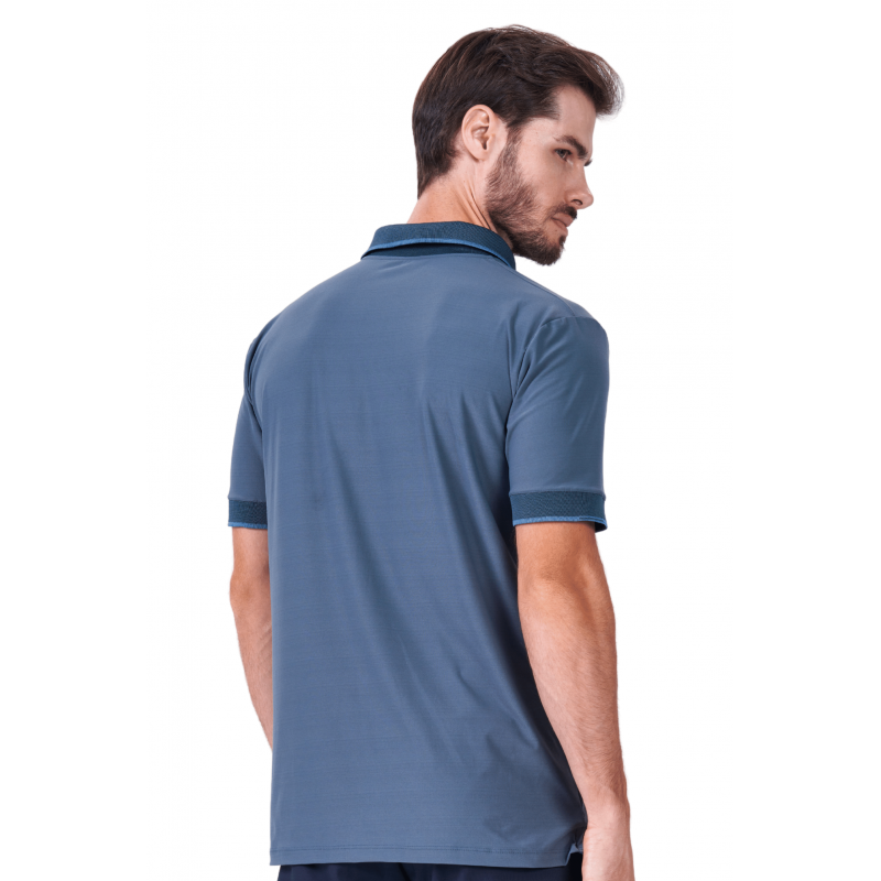 Men's B.ON Blue Polo Collar Shirt - 24270852