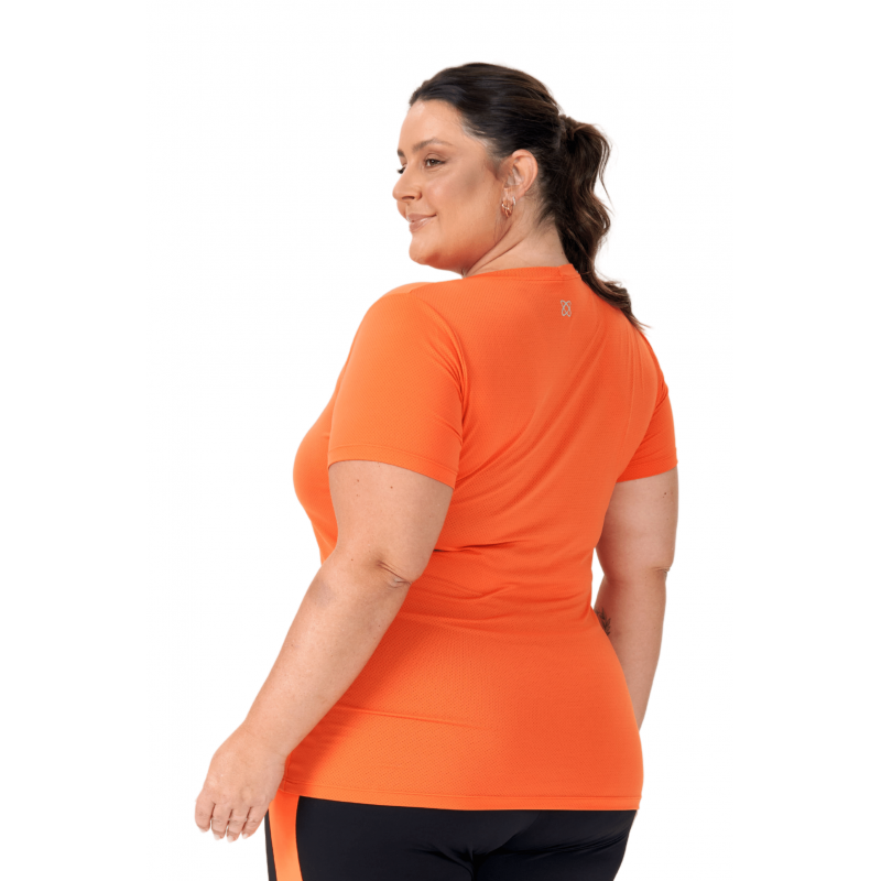 Camiseta Feminina B.ON Dry Plus Size Basic Laranja - 24270892
