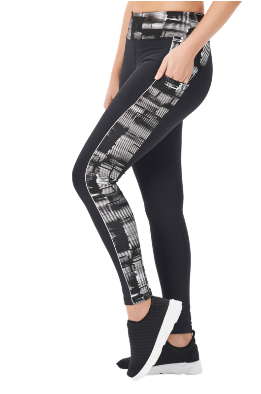 Calça Feminina B.ON Legging Jacquard Preta - 24270160