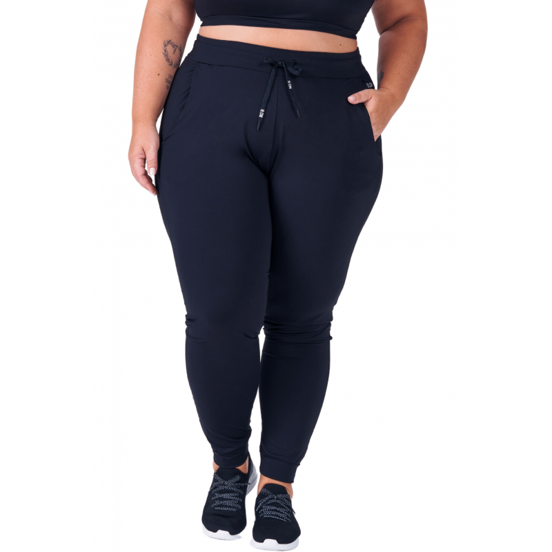 Calça Feminina B.ON Plus Size Jogger Preta - 24270206