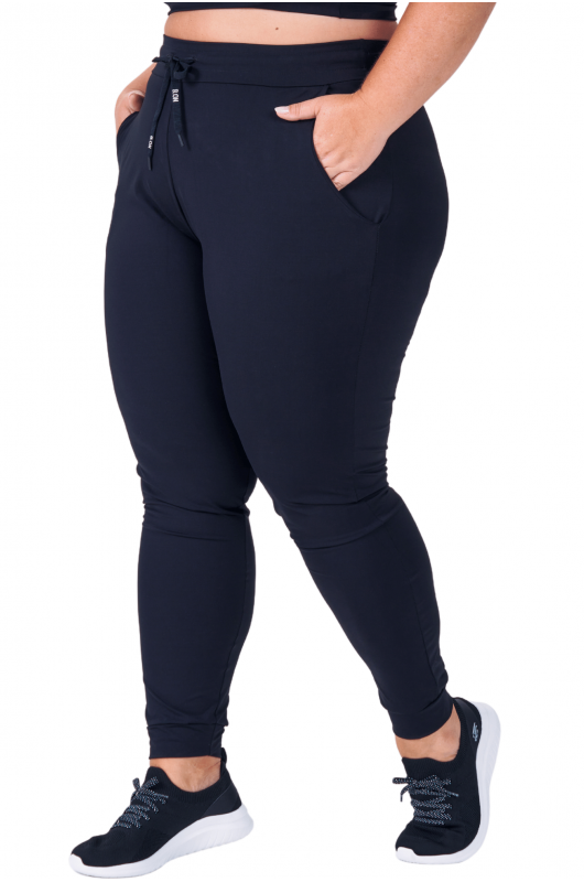 Calça Feminina B.ON Plus Size Jogger Preta - 24270206