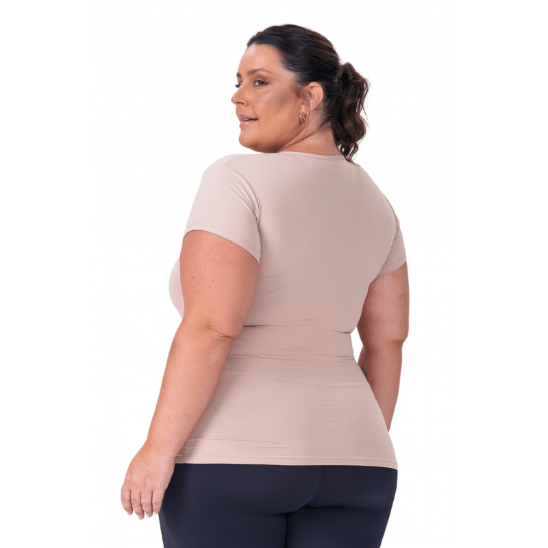 B.ON Plus Size Basic Nude Areia Women's T-Shirt - 24270572