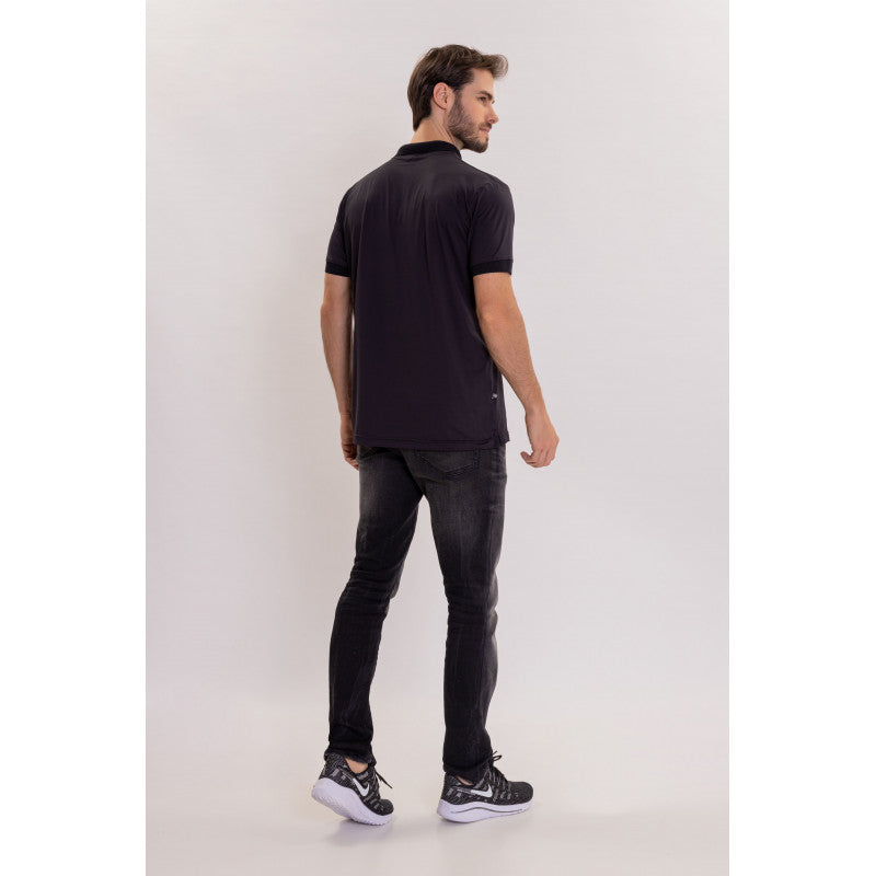 B.ON Men's Black Polo Collar Shirt - 24270569