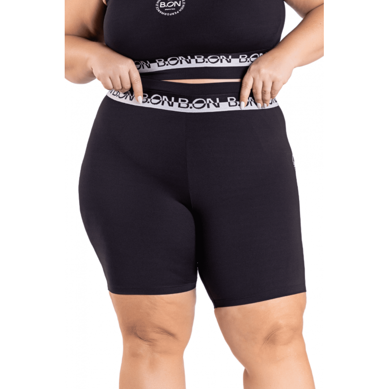 Bermuda Feminina B.ON Plus Size Fitness Black - 24271108