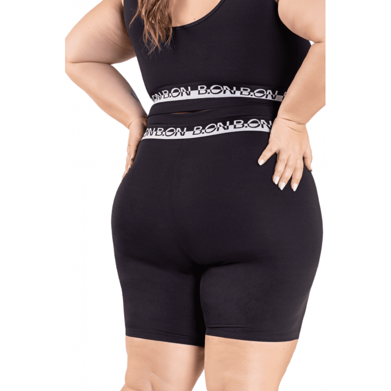 Bermuda Feminina B.ON Plus Size Fitness Black - 24271108