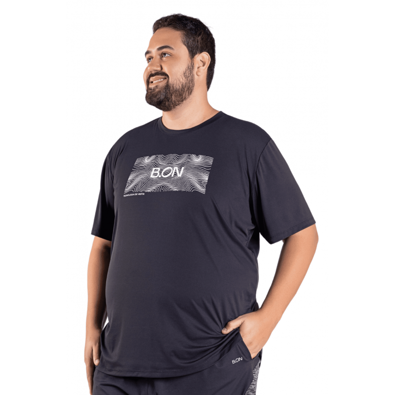Men's T-Shirt B.ON Basic Plus Size Black - 24271113