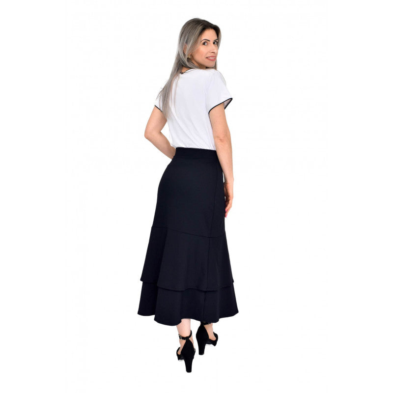 B.ON Casual Black Women's Skirt - 24271065