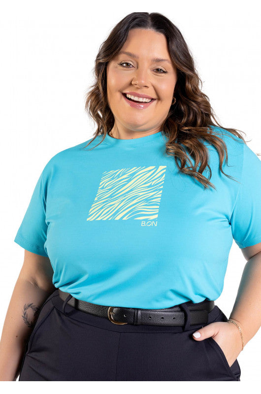 Women's T-shirt B.ON Plus Size Casual Blue - 24271140 Model: T-Shirt