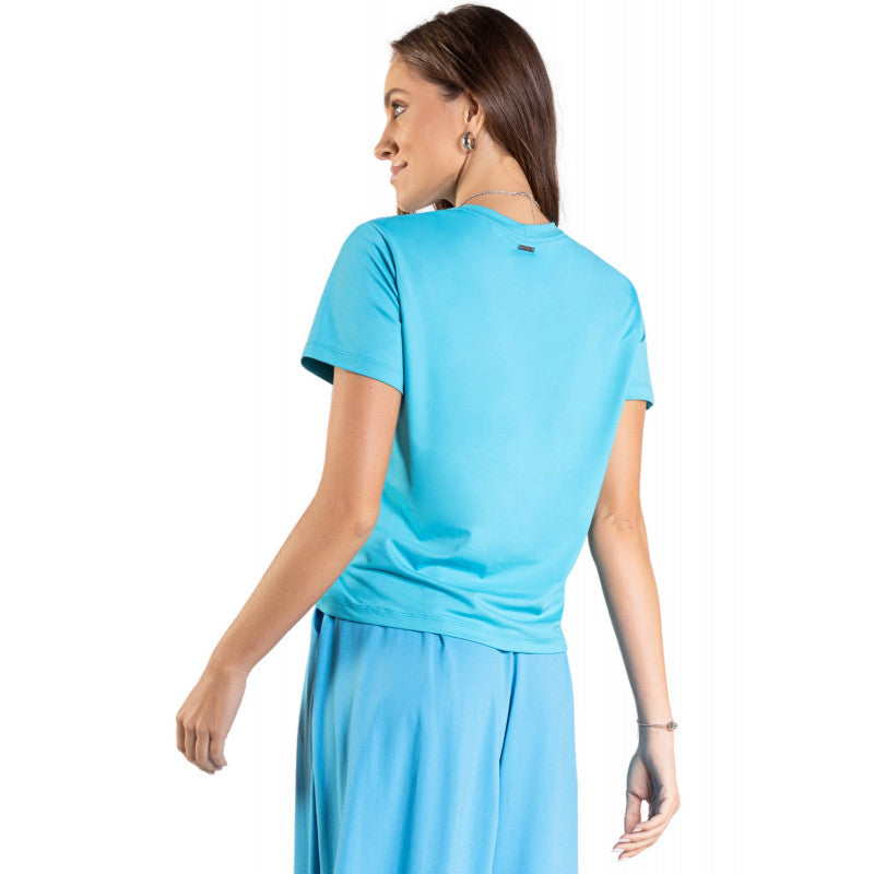 T-shirt Feminina B.ON Casual Azul - 24271135
