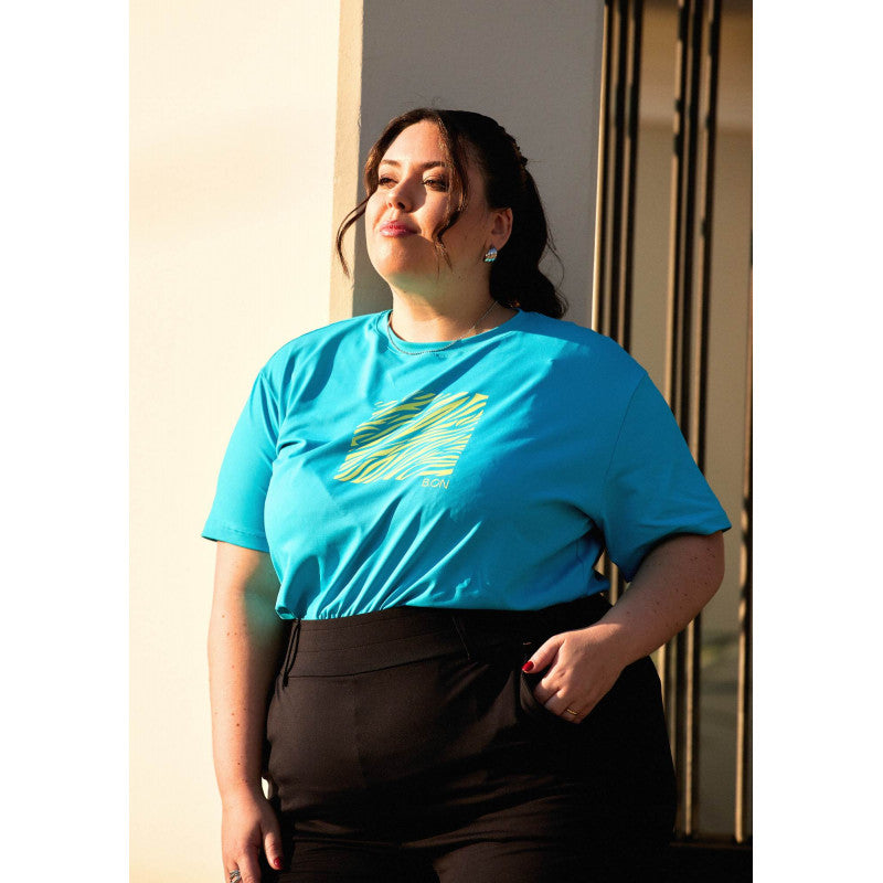 Women's T-shirt B.ON Plus Size Casual Blue - 24271140 Model: T-Shirt