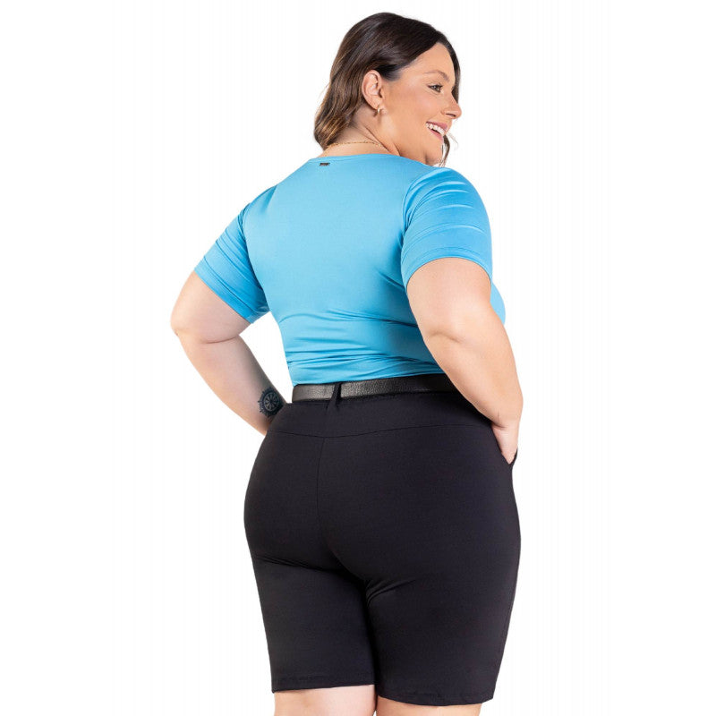 Bermuda Feminina B.ON Plus Size Black Alfaiataria - 24271112