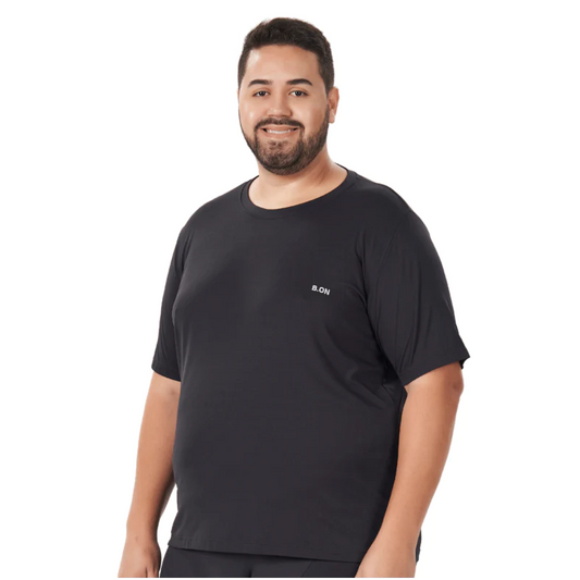 Men's T-Shirt B.ON Basic Plus Size Black - 24270243