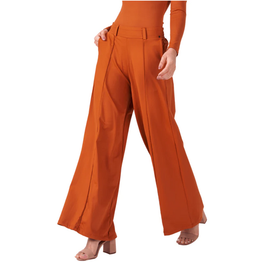 Calça Feminina B.ON Pantalona Ochre Telha - 24270673
