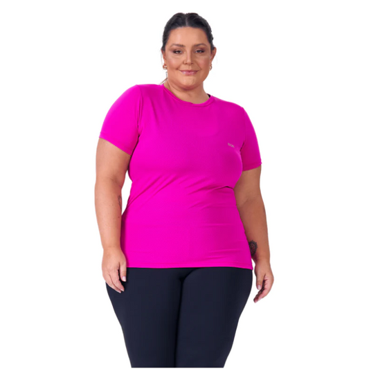 B.ON Dry Plus Size Basic Pink Women's T-Shirt - 24270893