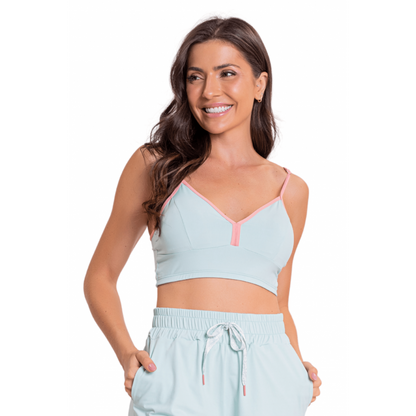Pijama cropped Feminino B.ON verde - 24270782