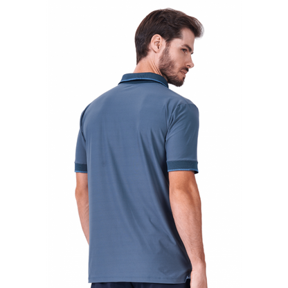 Men's B.ON Blue Polo Collar Shirt - 24270852