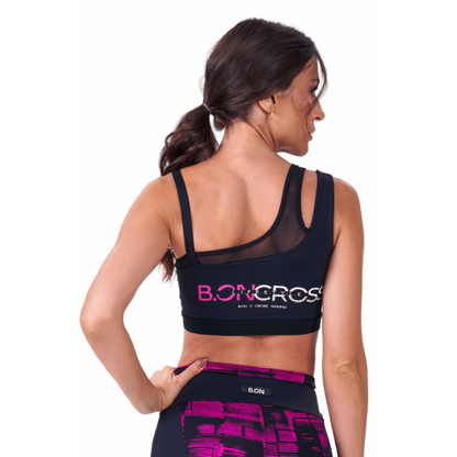 Top Feminino B.ON Cross Preto e Rosa - 24270858
