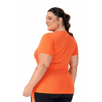 Camiseta Feminina B.ON Dry Plus Size Basic Laranja - 24270892