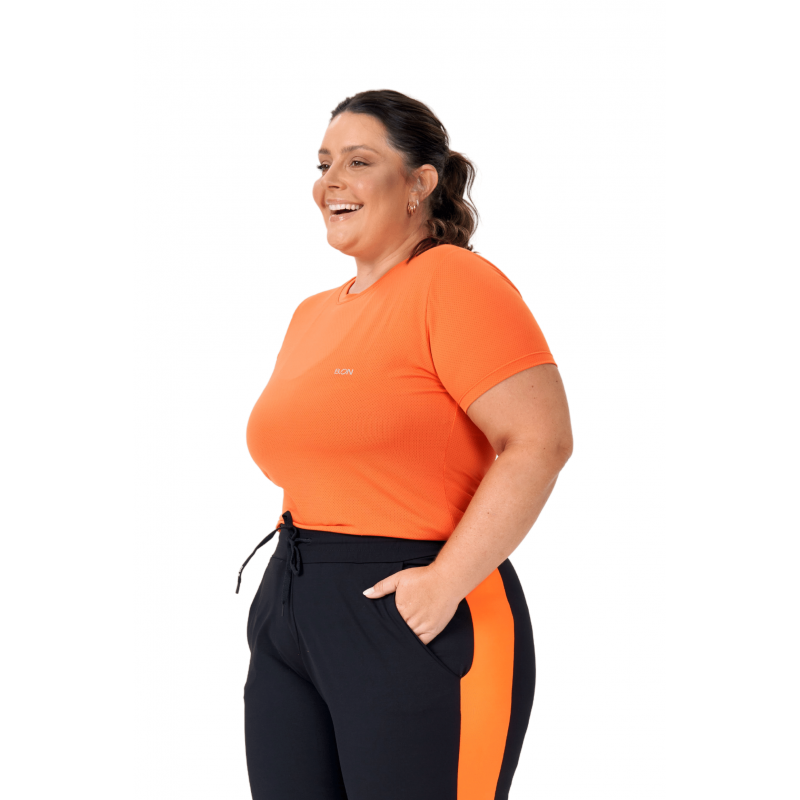 Camiseta Feminina B.ON Dry Plus Size Basic Laranja - 24270892
