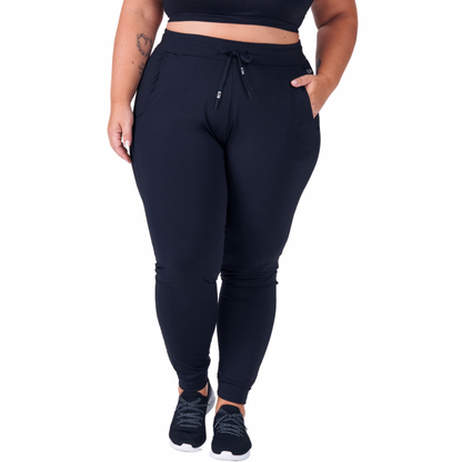 Calça Feminina B.ON Plus Size Jogger Preta - 24270206
