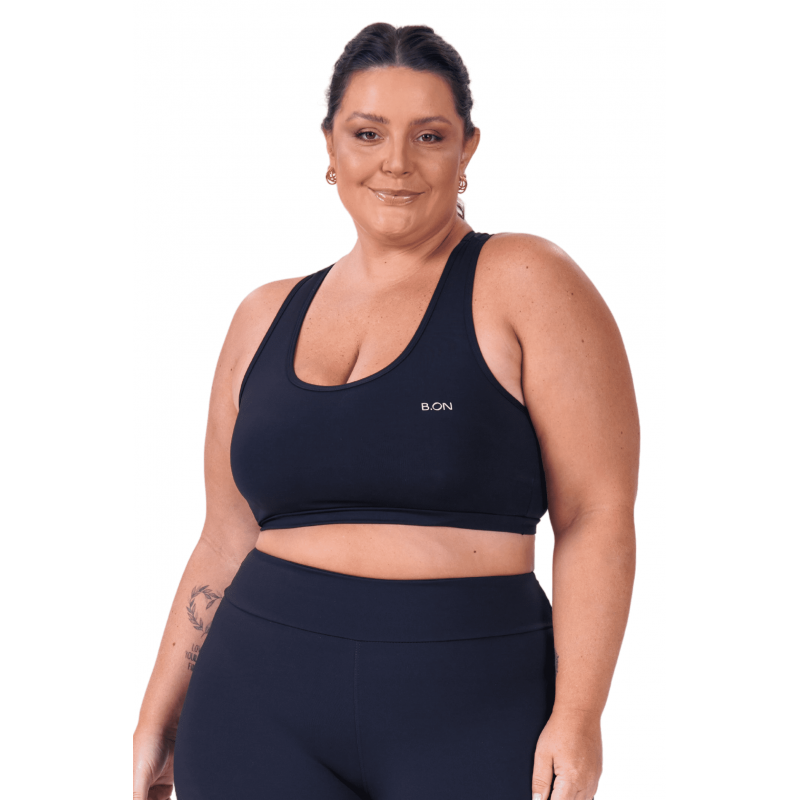 Top Feminino B.ON Plus Size Basic Preto - 24270246
