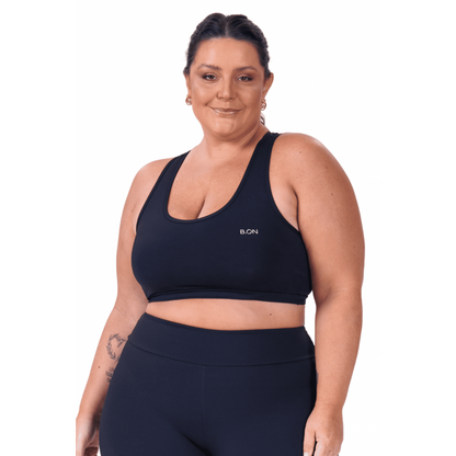 Top Feminino B.ON Plus Size Basic Preto - 24270246