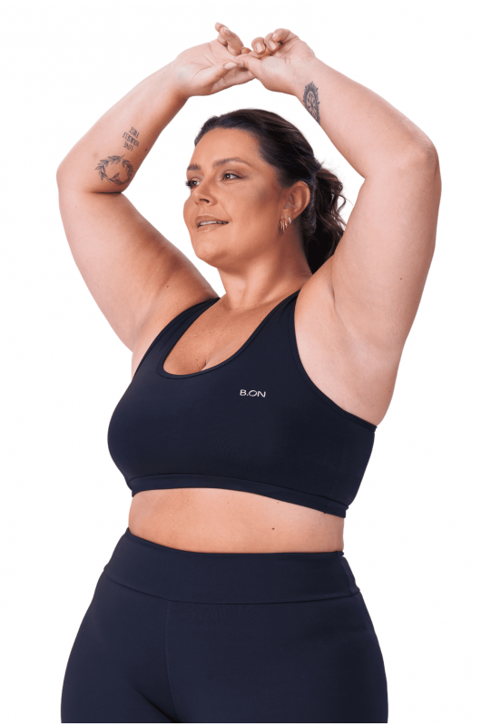Top Feminino B.ON Plus Size Basic Preto - 24270246
