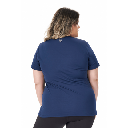Women's T-Shirt B.ON Plus Size Basic Navy - 24270300
