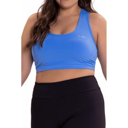 Top Feminino B.ON Plus Size Basic Azul - 24270446
