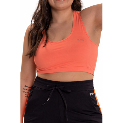 Top Feminino B.ON Plus Size Basic Coral - 24270447