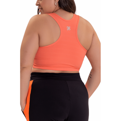 Top Feminino B.ON Plus Size Basic Coral - 24270447