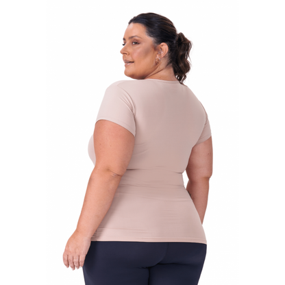 B.ON Plus Size Basic Nude Areia Women's T-Shirt - 24270572