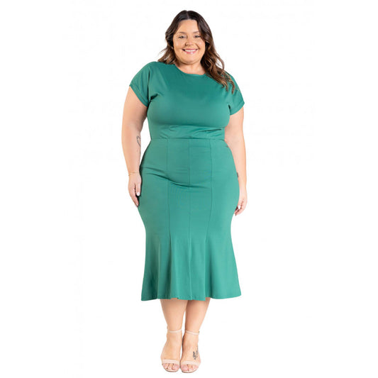 B.ON Plus Size Casual Green Women's Blouse - 24271104