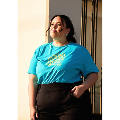 Women's T-shirt B.ON Plus Size Casual Blue - 24271140 Model: T-Shirt